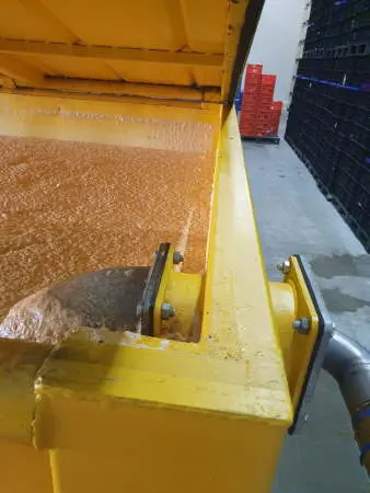 Floating fat layer on food-industry process wastewater before oil-skimmer treatment